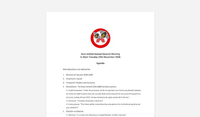 AGM Agenda